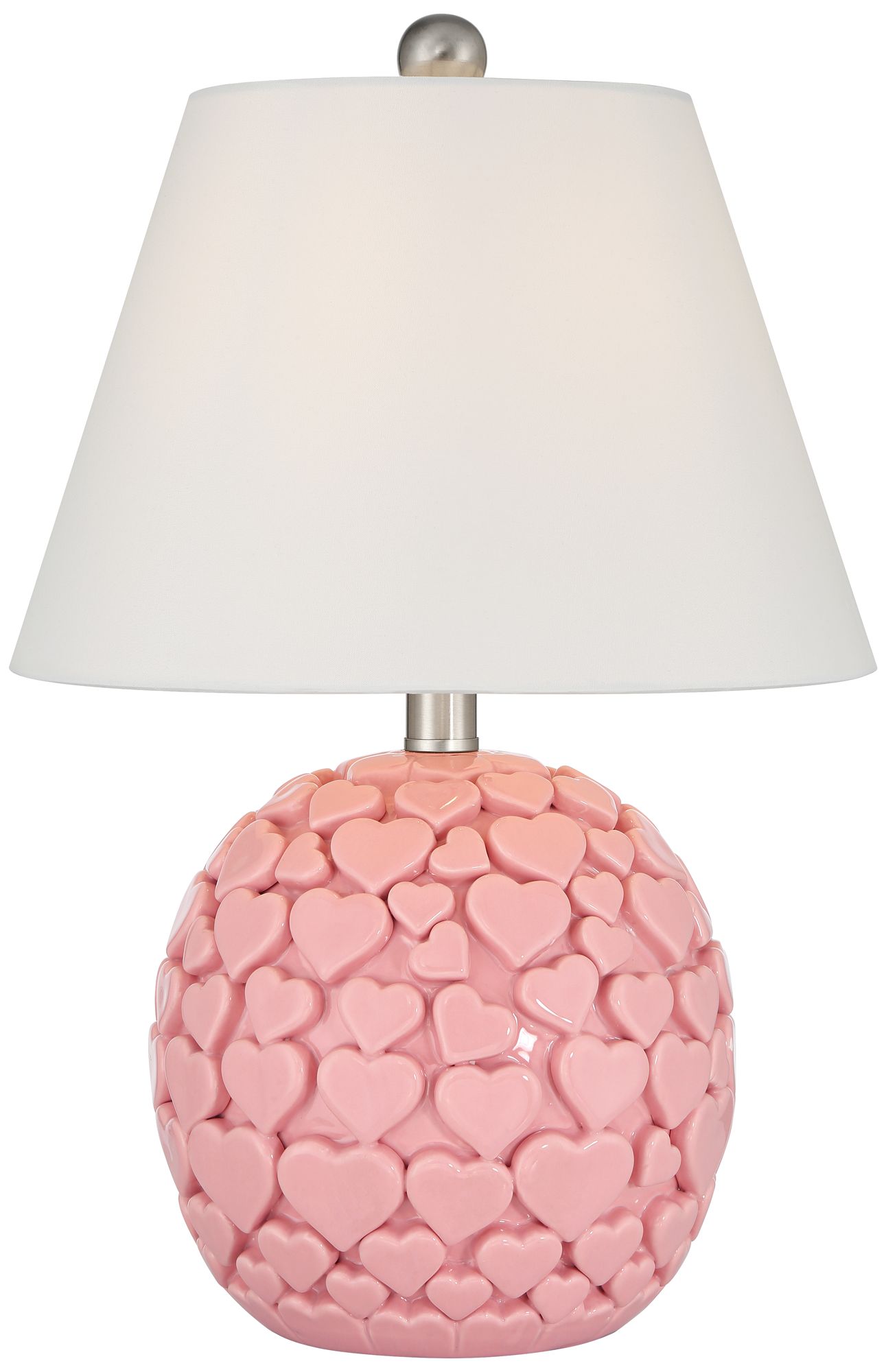 Image 3 DreamGlow Lovebug 17 1/4" High Pink Hearts Ceramic Table Lamp