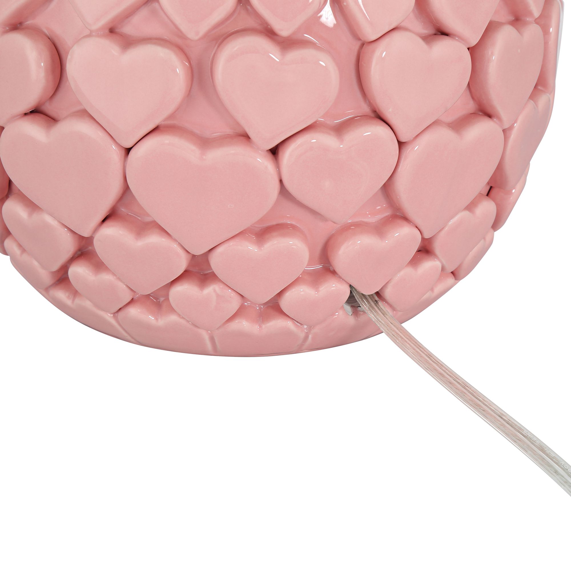 DreamGlow Lovebug 17 1/4" High Pink Hearts Ceramic Table Lamp in scene