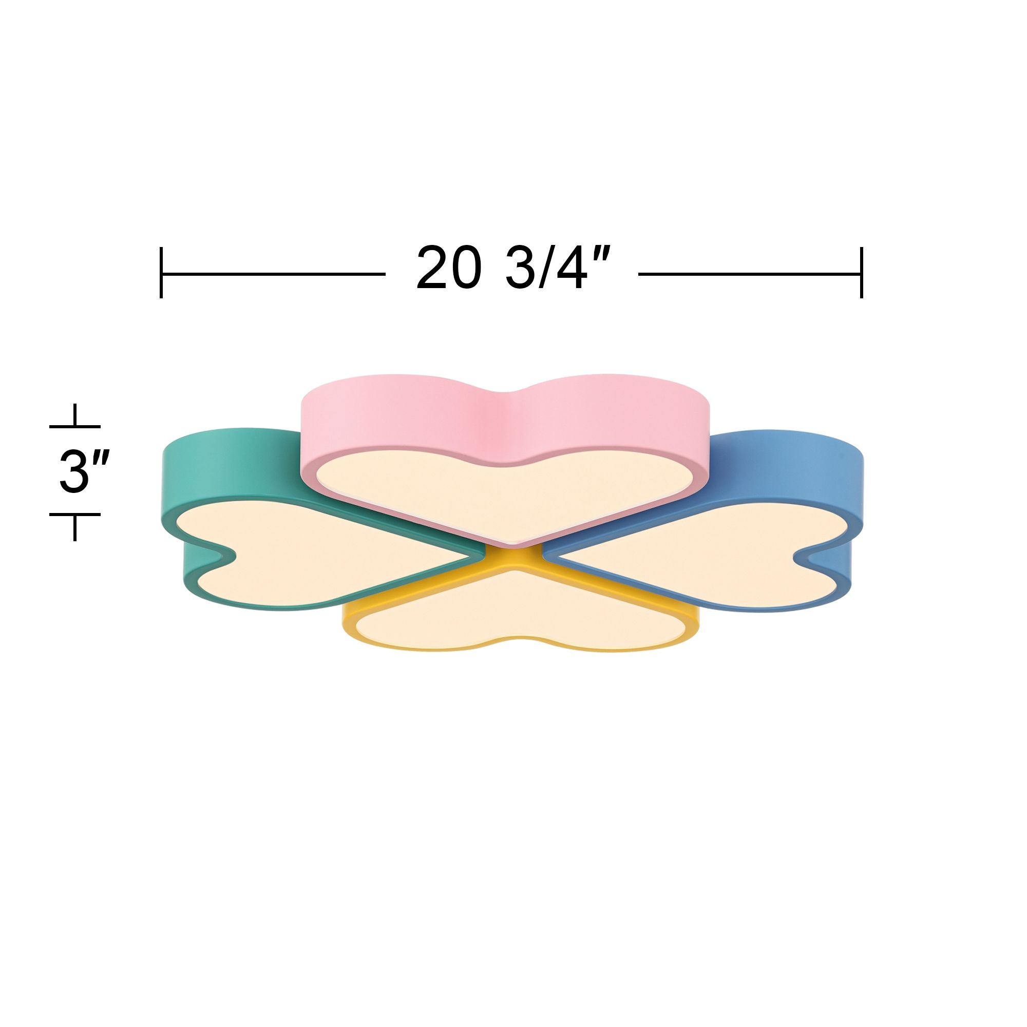 DreamGlow Macaron Heart 20 3/4" Wide Pastel Colors LED Ceiling Light