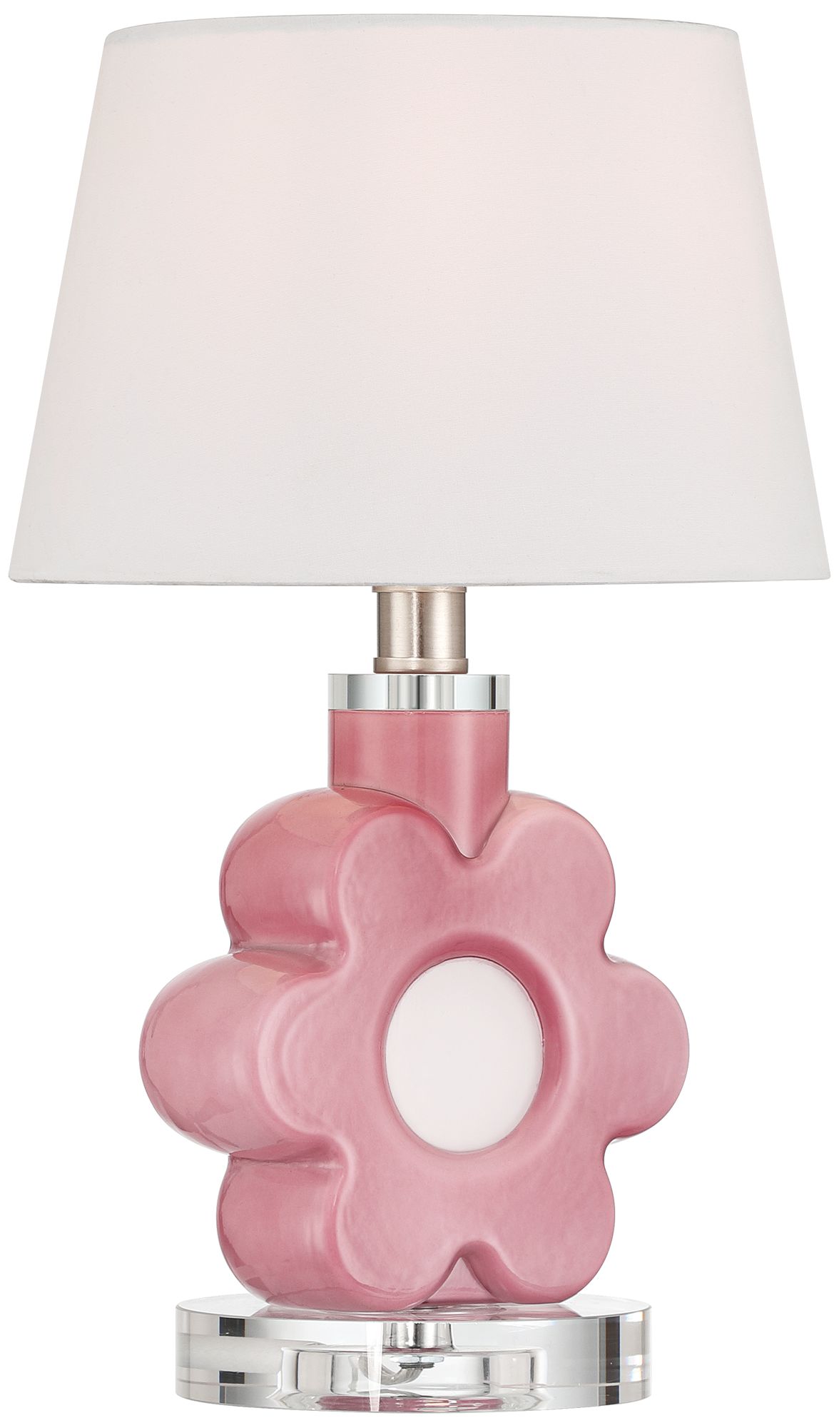 DreamGlow Peony Bloom 15" High Pink Glass Flower Accent Table Lamp