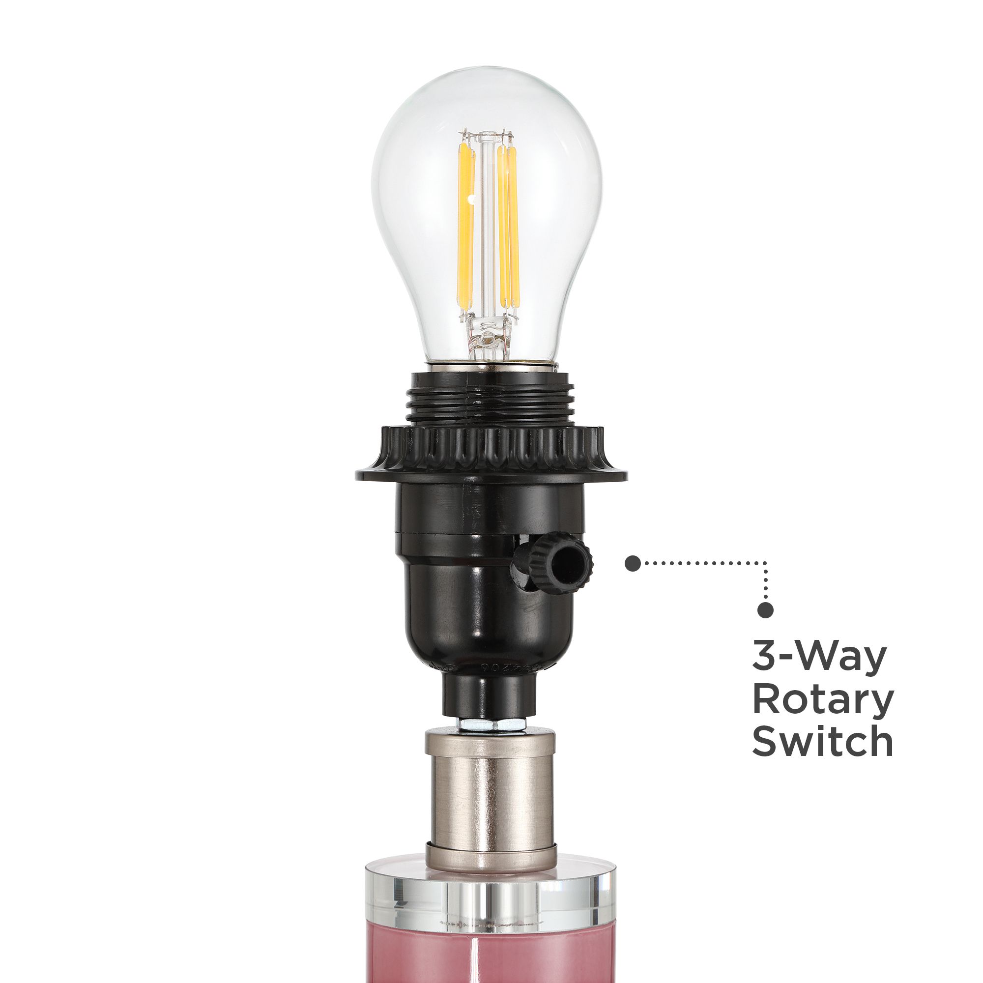 Image 5 DreamGlow Peony Bloom 15" High Pink Glass Flower Accent Table Lamp more views