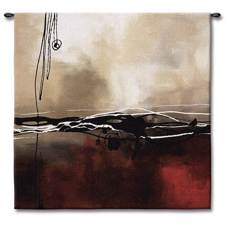 Image 1 Dreams in Claret and Black I 53 inch Square Wall Tapestry