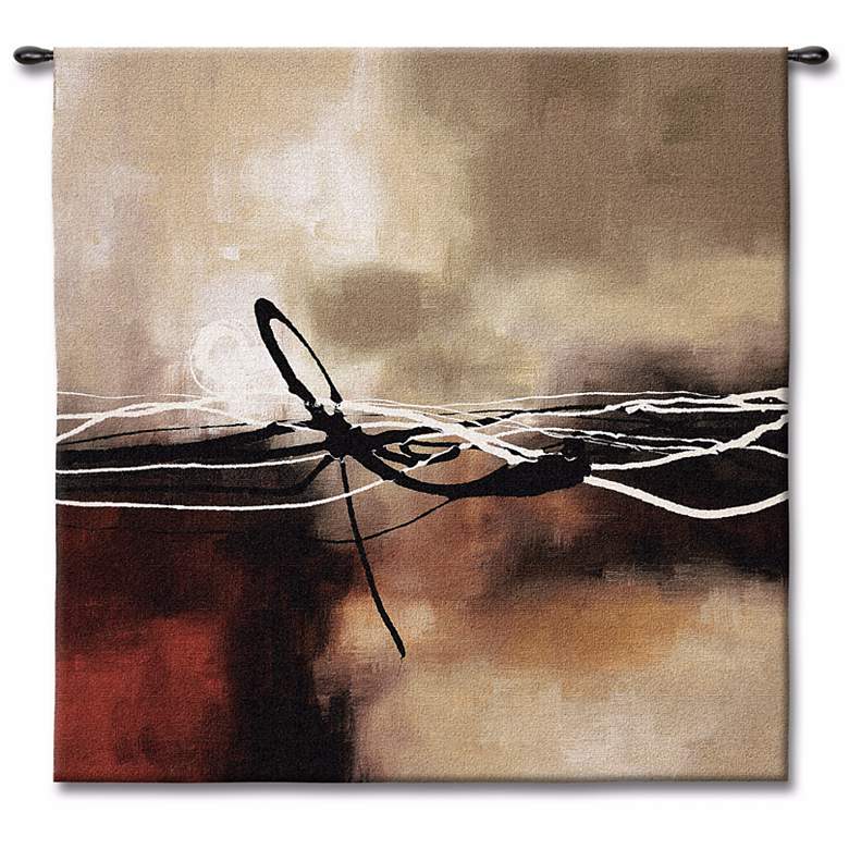 Image 1 Dreams in Claret and Black II 53 inch Square Wall Tapestry