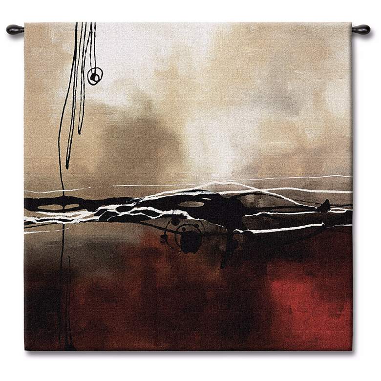 Image 1 Dreams in Claret and Black Small I 35 inch Square Wall Tapestry