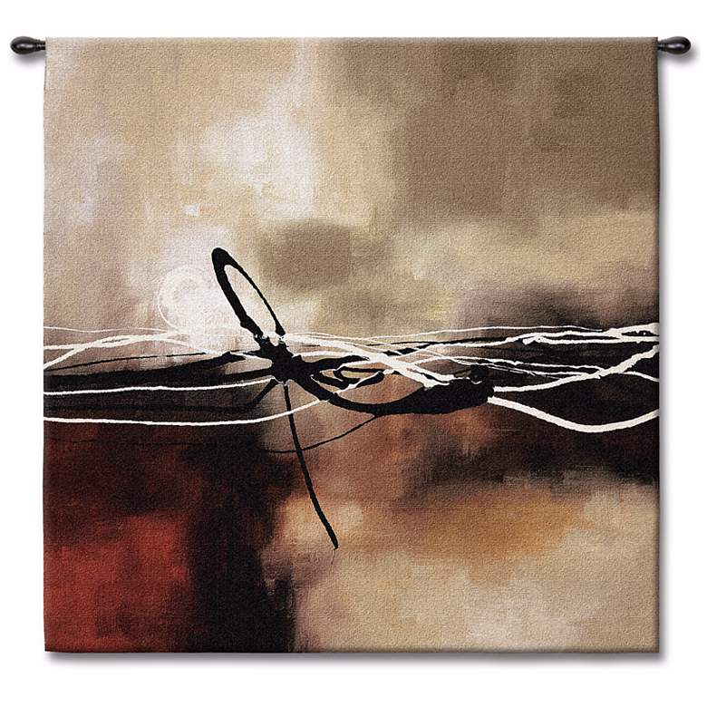 Image 1 Dreams in Claret and Black Small II 35 inch Square Wall Tapestry