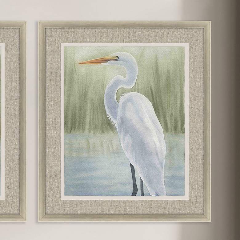Image 2 Dreams of Egret II 41" High Giclee Framed Wall Art