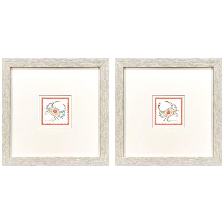 Image 1 Dreamy Crab 11"W x 11"H Framed Art Set of 2