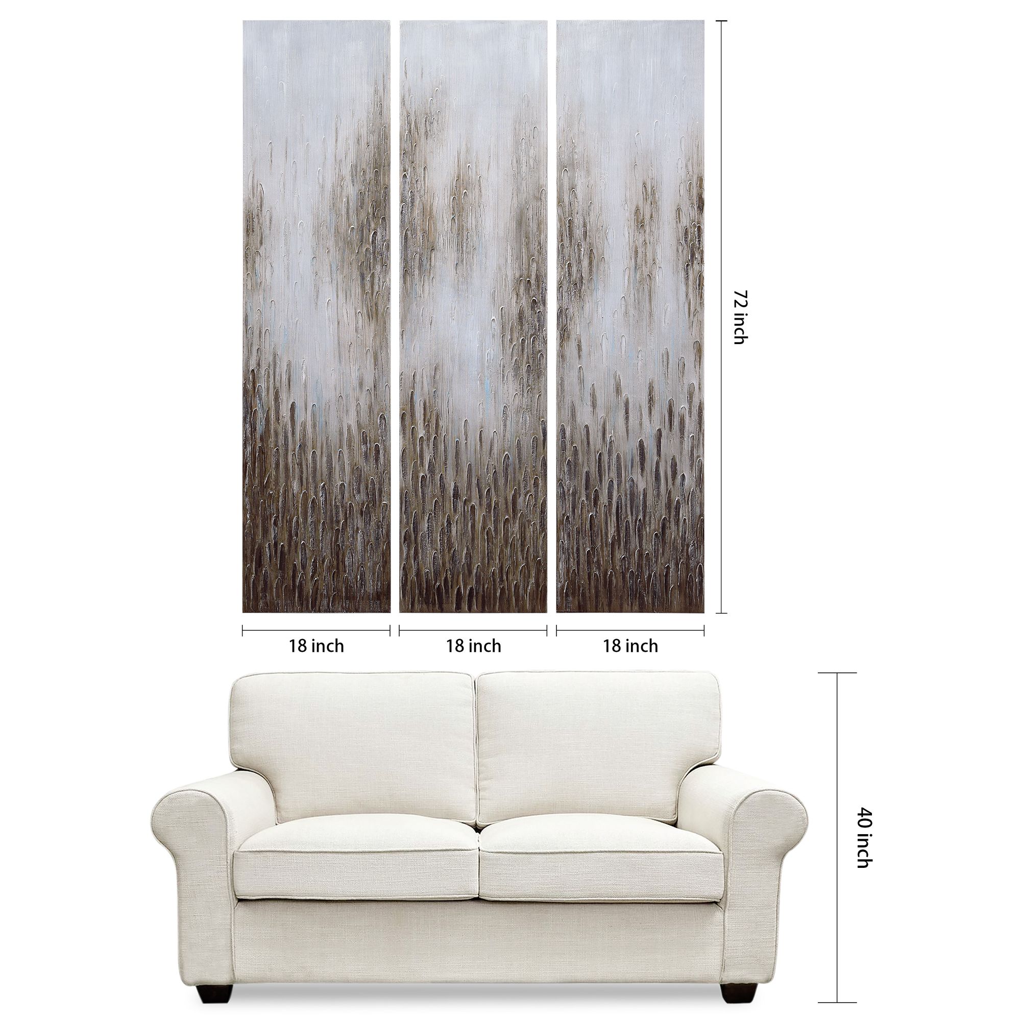 Dreamy Field 72" High 3-Piece Canvas Wall Art Set