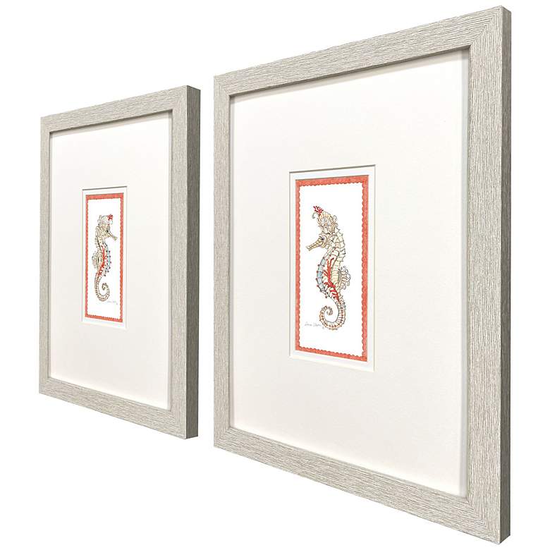 Image 2 Dreamy Seahorse 11"W x 14"H Framed Art Set of 2 more views