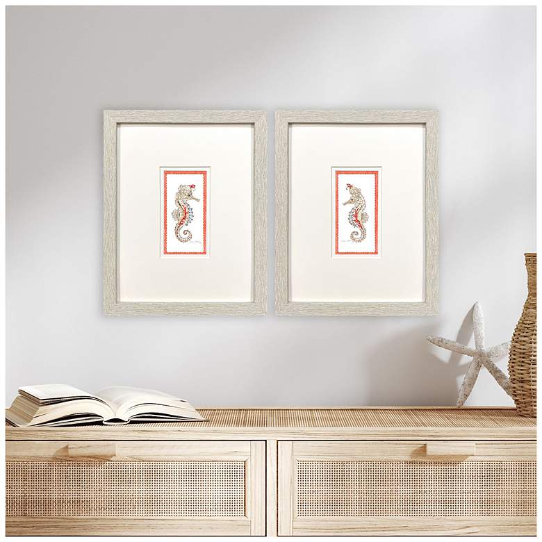 Image 4 Dreamy Seahorse 11"W x 14"H Framed Art Set of 2 more views