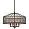 Dresden 18" Wide Bronze Iron Lattice 4-Light Pendant