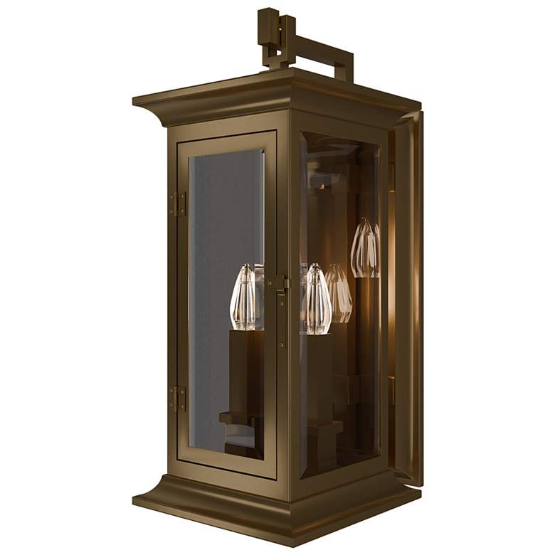 Image 1 Dresden 20"H x 8.5"W 3-Light Outdoor Wall Light in Burnish Brass