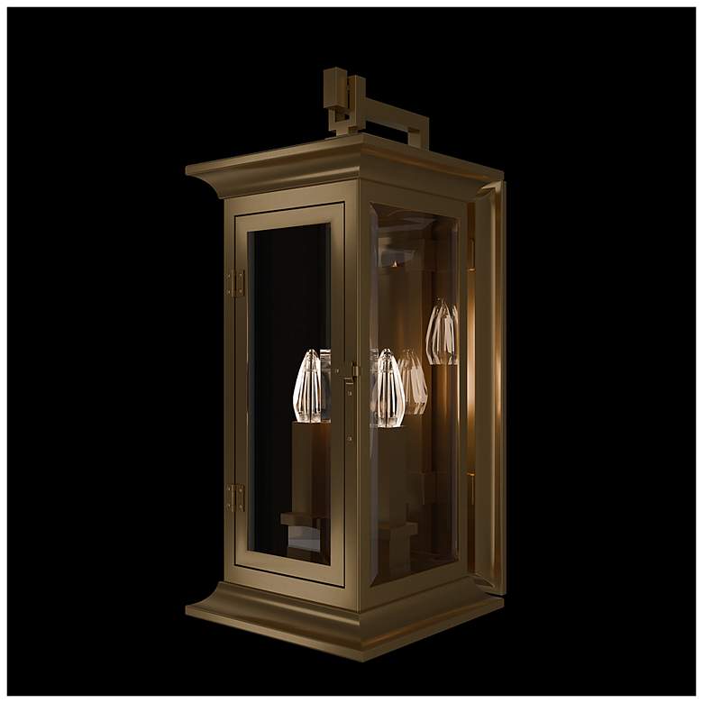 Image 2 Dresden 20"H x 8.5"W 3-Light Outdoor Wall Light in Burnish Brass more views