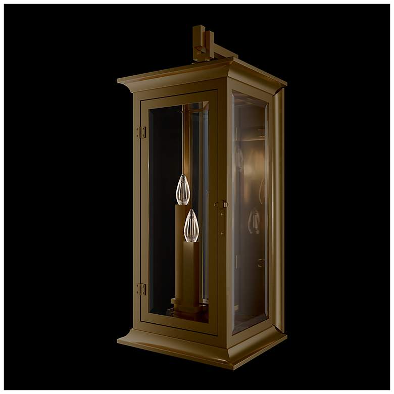 Image 2 Dresden 28"H x 11"W 4-Light Outdoor Wall Light in Burnish Brass more views