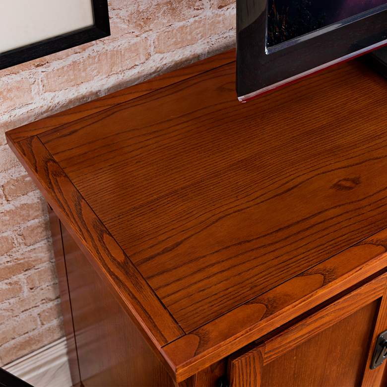 Image 3 Dresden 60" Wide Russet 4-Door Wood TV Console by Leick more views