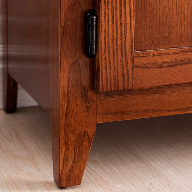Image 7 Dresden 60" Wide Russet 4-Door Wood TV Console by Leick more views