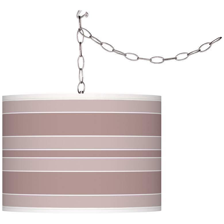 Image 1 Dressy Rose Bold Stripe Giclee Glow Plug-In Swag Pendant