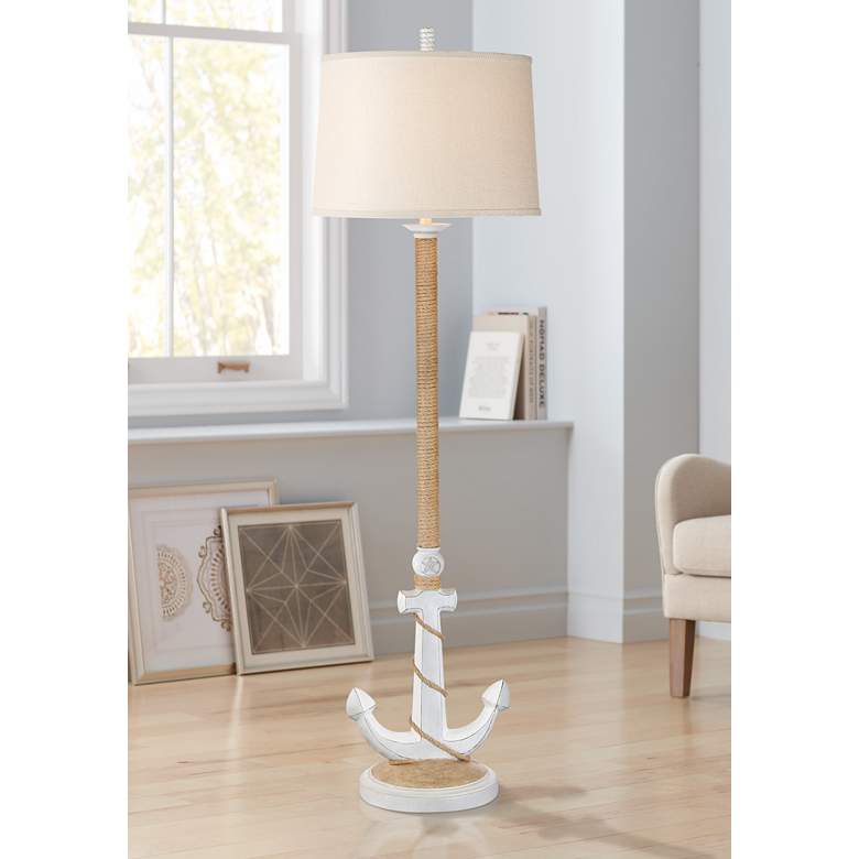 Image 1 Drew Antique White Nautical Floor Lamp