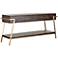Drexel Mango Wood and Brass 2-Drawer Console Table