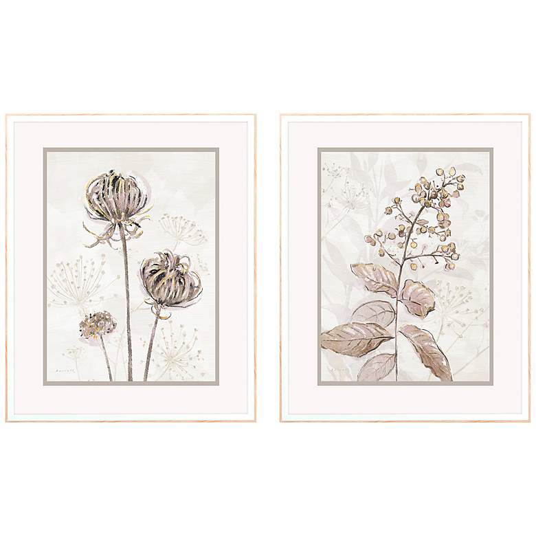 Image 1 Dried Florals I 28 inch High 2-Piece Framed Giclee Wall Art Set
