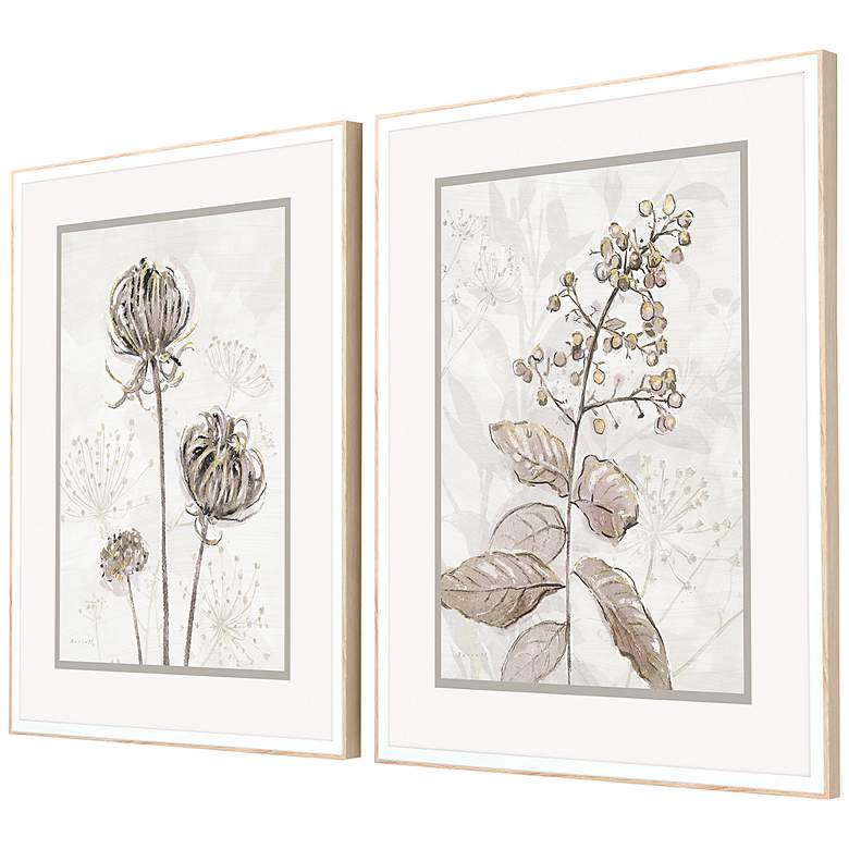 Image 3 Dried Florals I 28" High 2-Piece Framed Giclee Wall Art Set more views