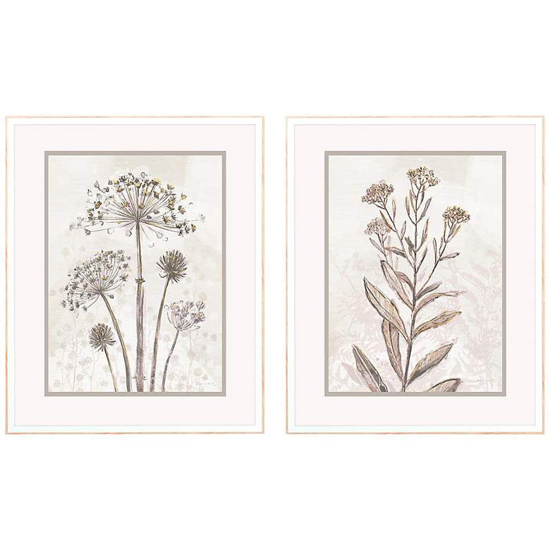 Image 1 Dried Florals II 28 inch High 2-Piece Framed Giclee Wall Art Set