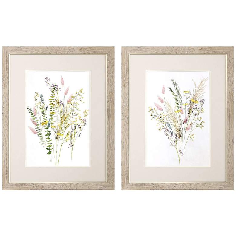Image 1 Dried Flower 21"W x 27"H Framed Art Set of 2