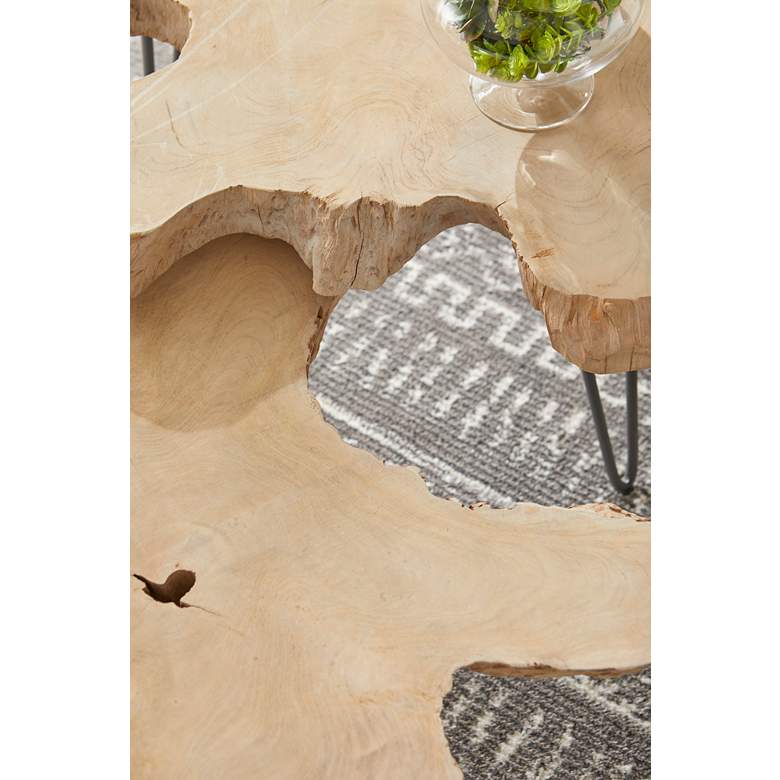 Image 6 Drift 39 inchW Gray Wood Outdoor Nesting Coffee Tables Set of 2 more views