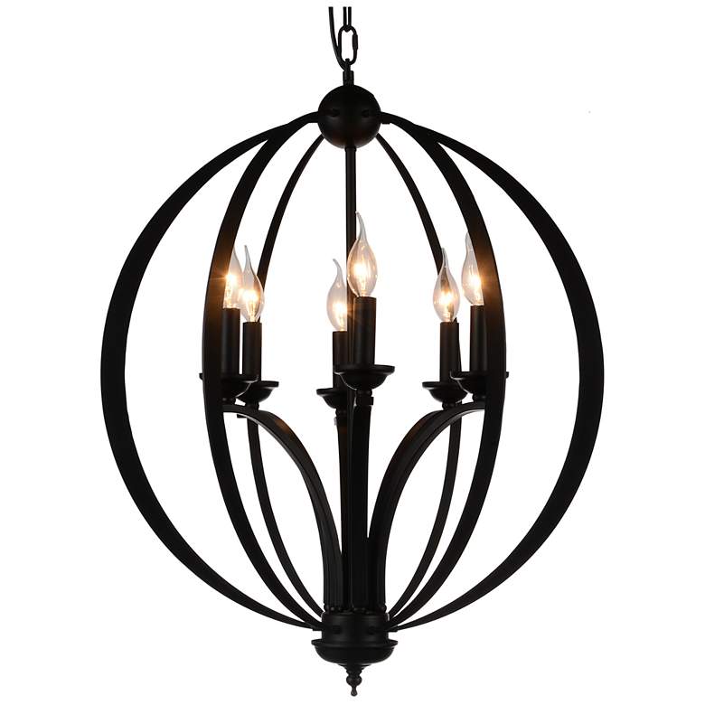 Image 1 Drift 6 Light Up Chandelier With Black Finish