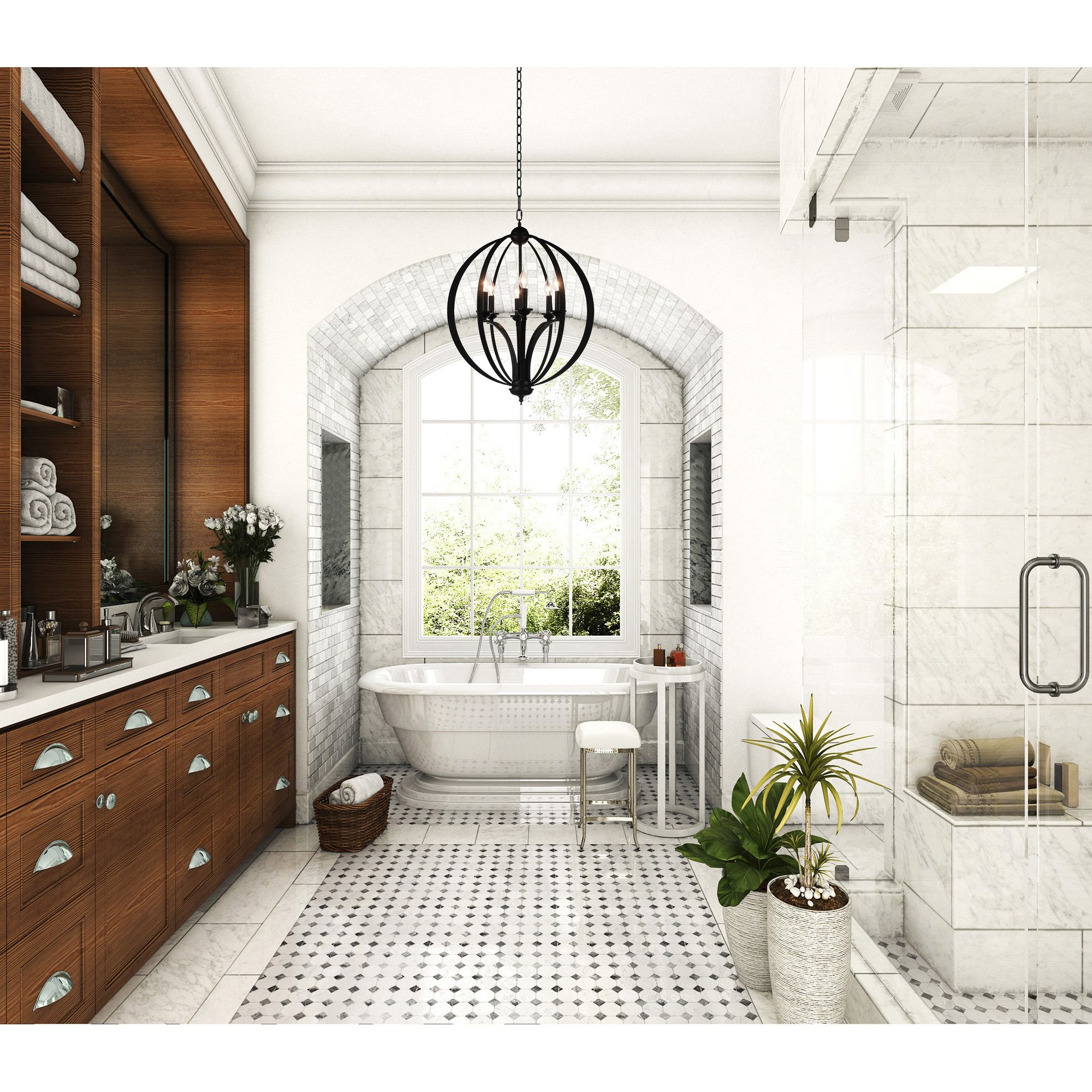 Image 2 Drift 6 Light Up Chandelier With Black Finish more views