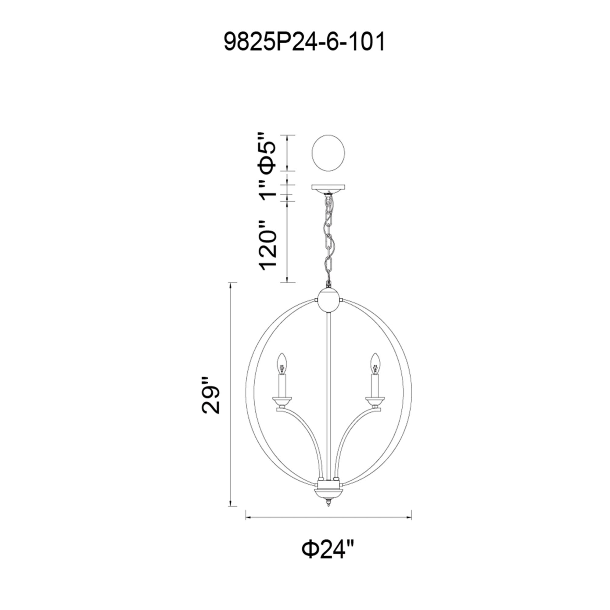 Image 3 Drift 6 Light Up Chandelier With Black Finish more views