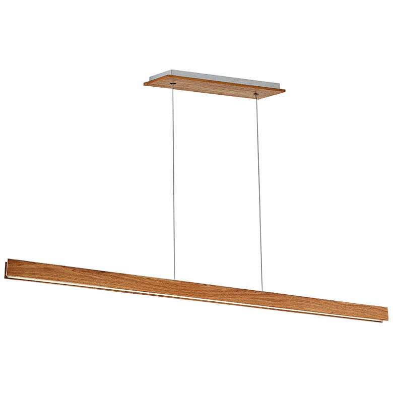 Image 2 Drift 84 inch Wide Walnut LED Kitchen Island Light Pendant