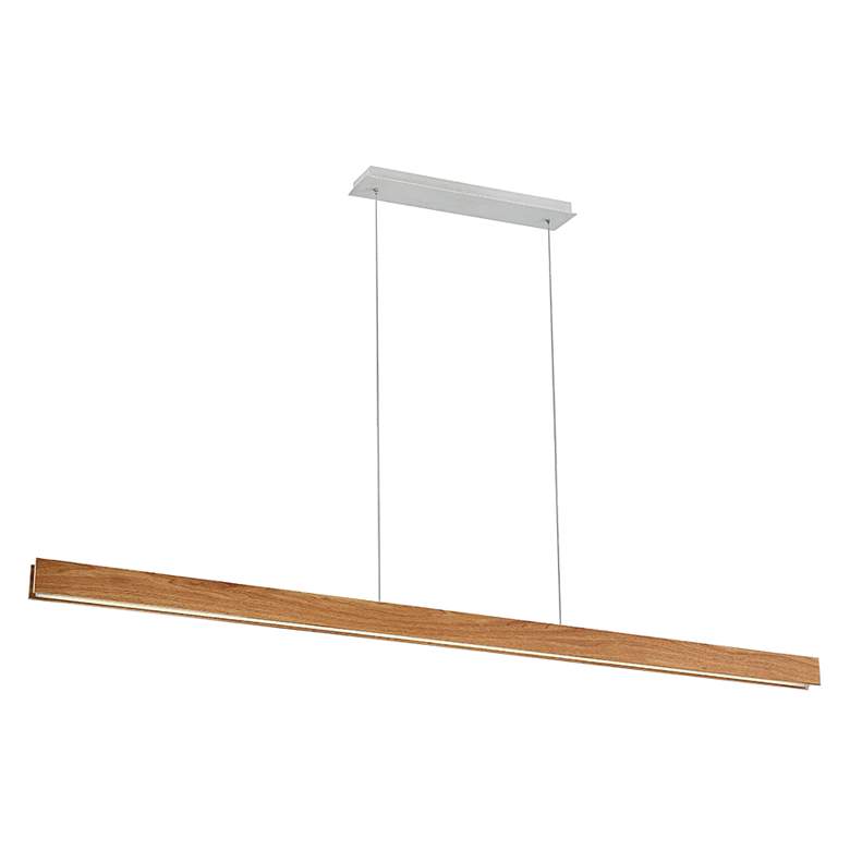 Image 3 Drift 84" Wide Walnut LED Kitchen Island Light Pendant more views