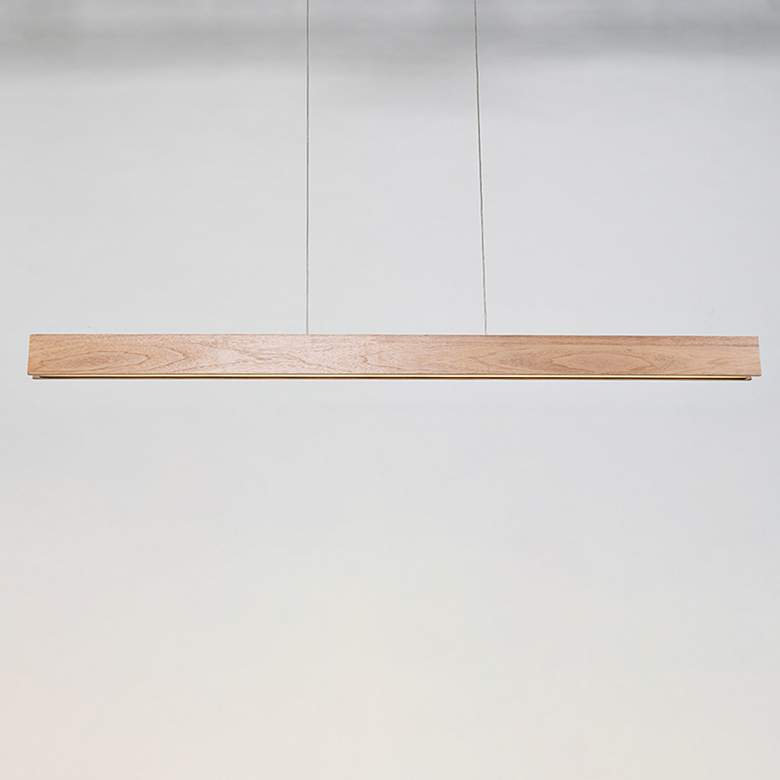 Image 4 Drift 84" Wide Walnut LED Kitchen Island Light Pendant more views