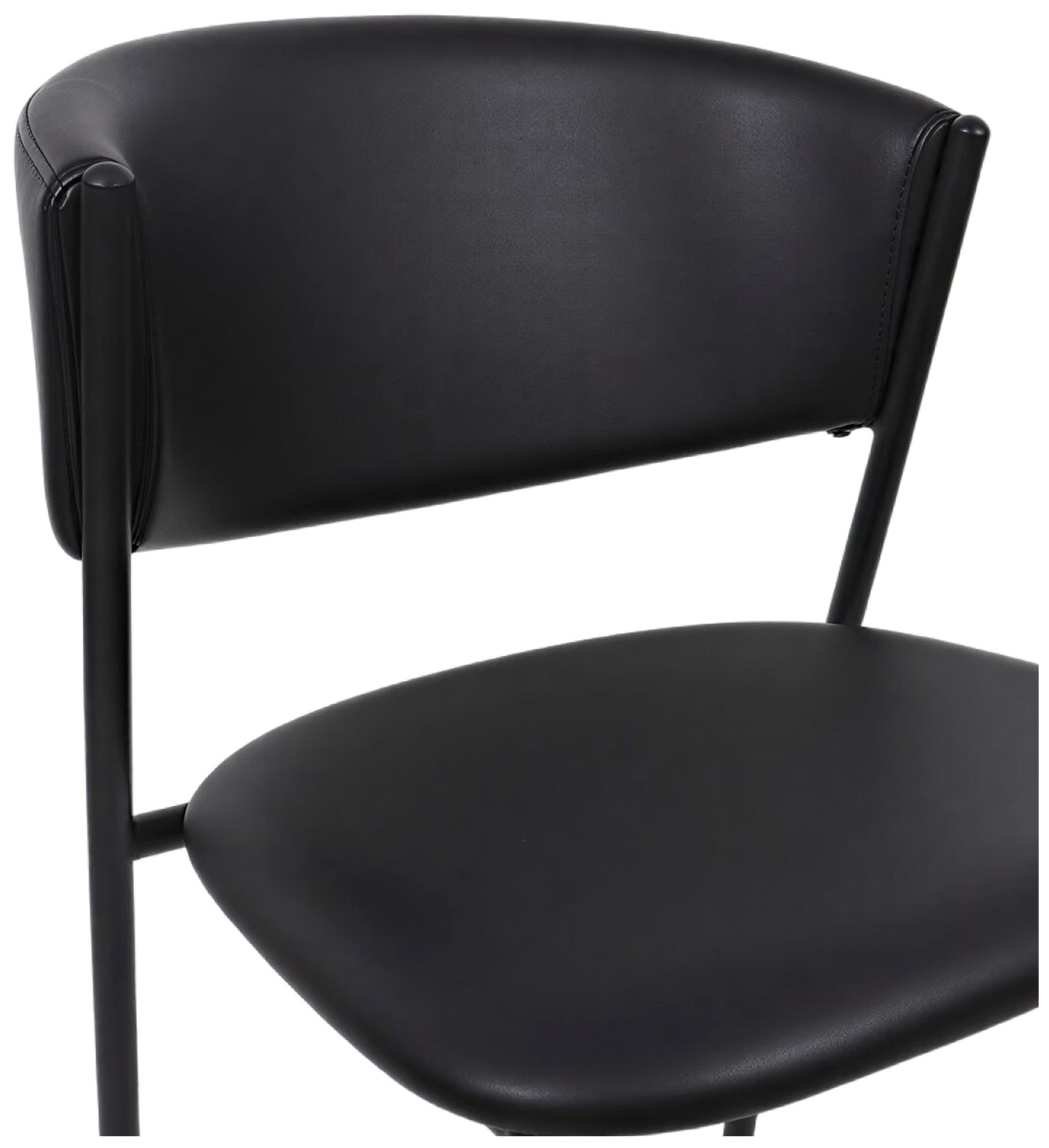 Image 6 Drift Modern Vegan Leather Metal Side Chair in Black - Set of 4 more views