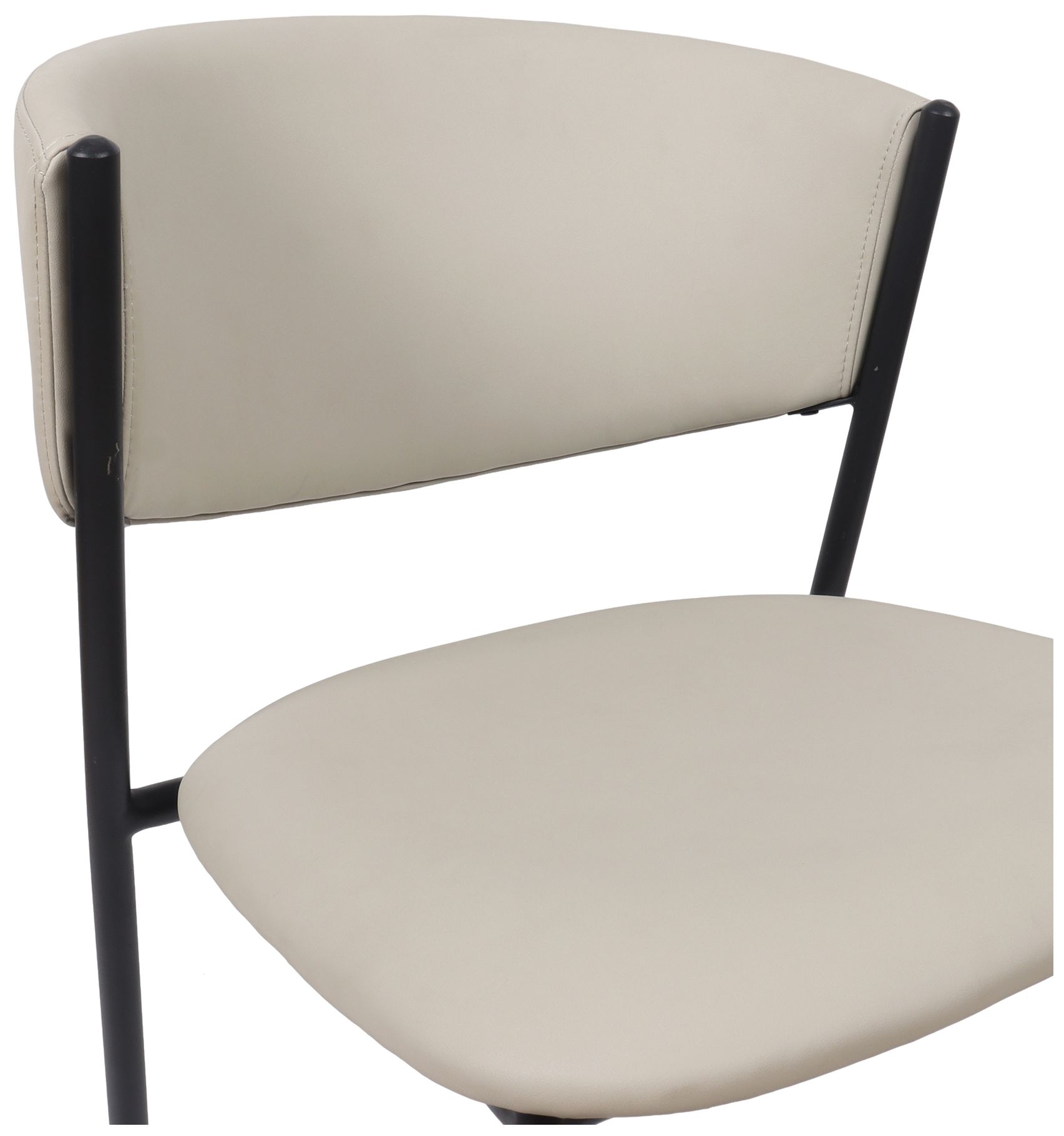 Image 6 Drift Modern Vegan Leather Metal Side Chair in Stone Gray - Set of 4 more views