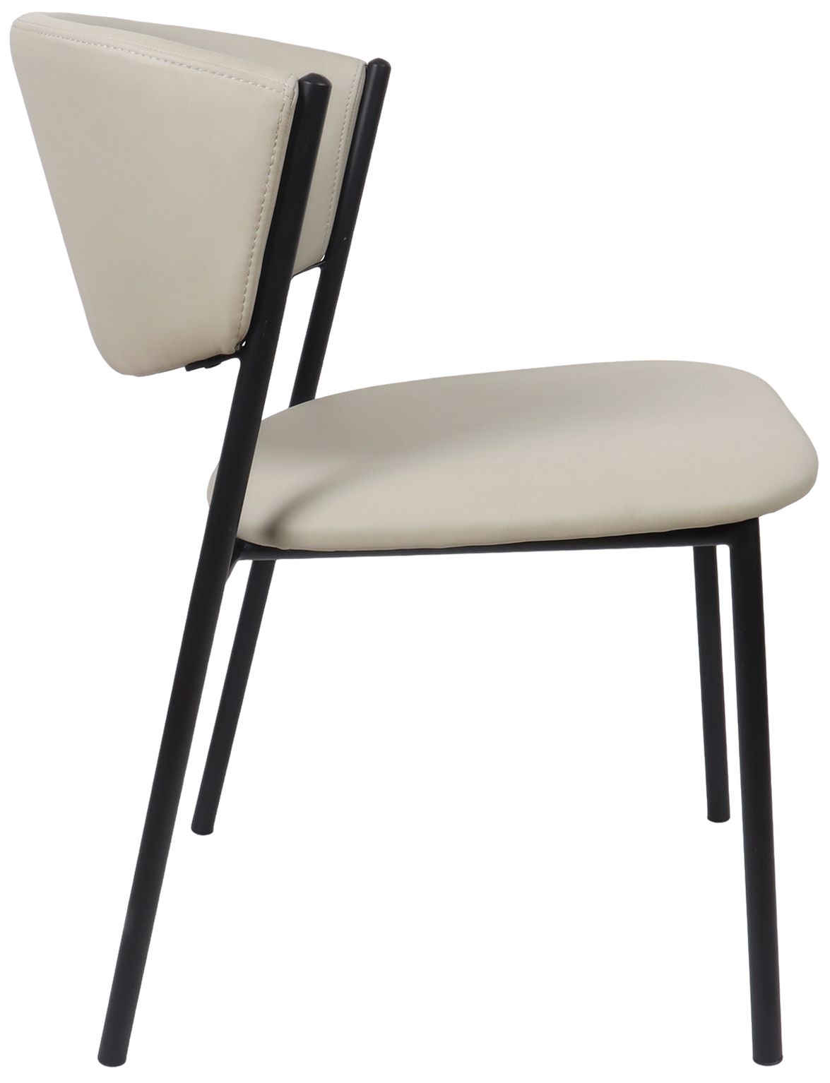 Drift Modern Vegan Leather Metal Side Chair in Stone Gray - Set of 4