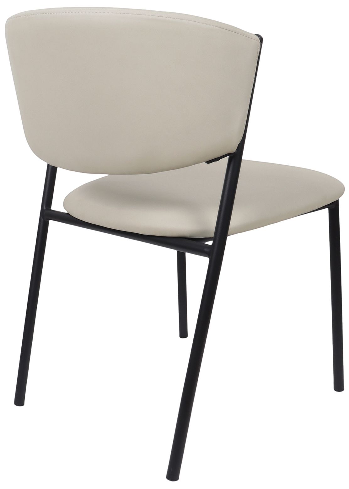 Drift Modern Vegan Leather Metal Side Chair in Stone Gray - Set of 4