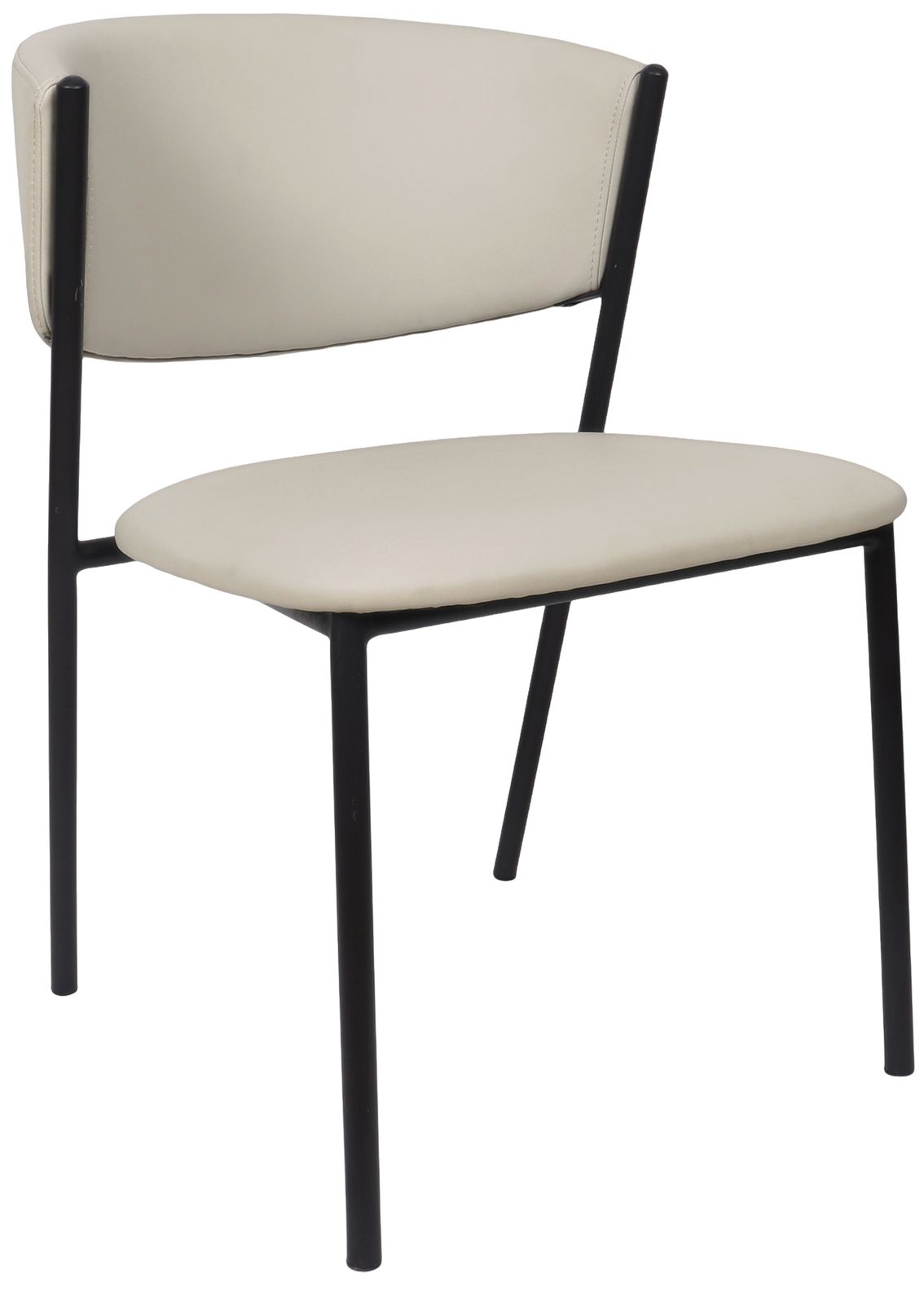 Drift Modern Vegan Leather Metal Side Chair in Stone Gray - Set of 4