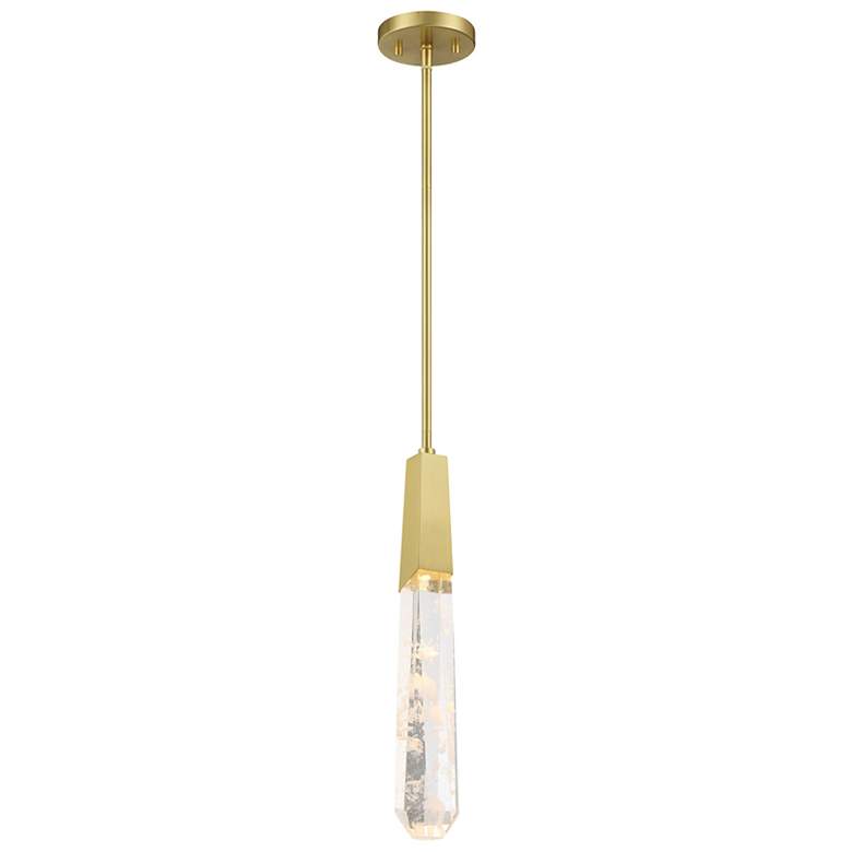 Image 2 Drifting Droplets 2 1/2" Wide Brushed Brass LED Mini Pendant