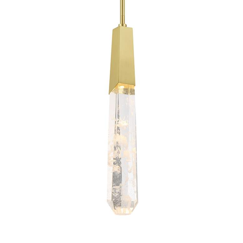 Image 3 Drifting Droplets 2 1/2" Wide Brushed Brass LED Mini Pendant more views
