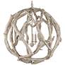 Thumbnail3 of Driftwood Whitewash Orb Chandelier more views