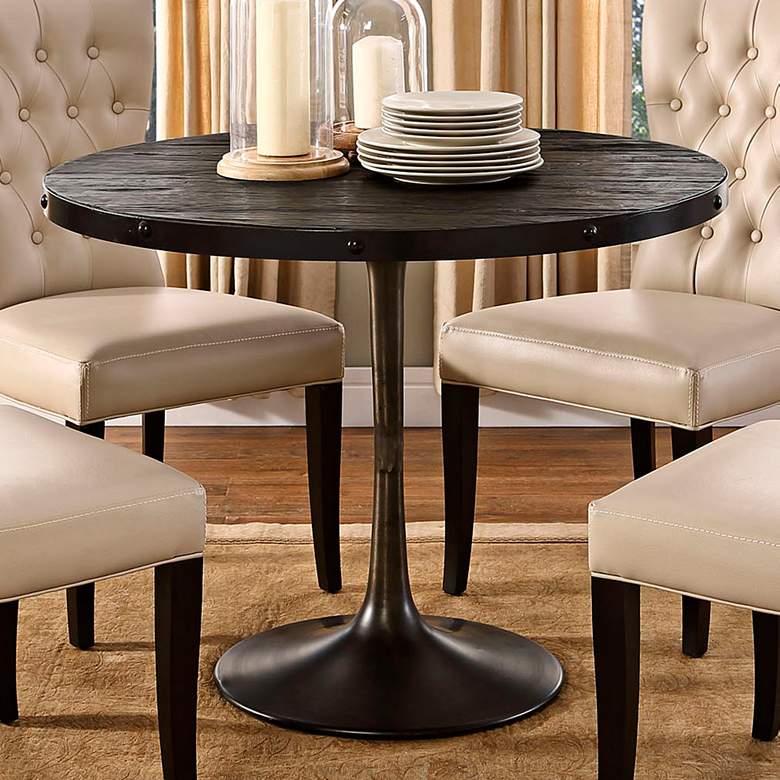 Image 1 Drive 39 1/2 inch Wide Black Round Dining Table