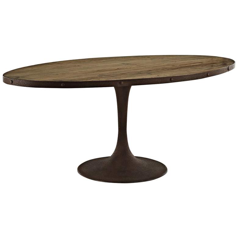 Image 1 Drive 78 inch Wide Brown Large Oval Dining Table