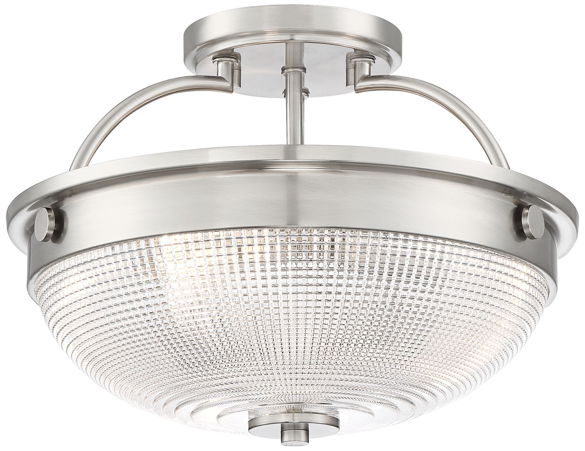 Drixley 13" Wide Brushed Nickel 3-Light Ceiling Light