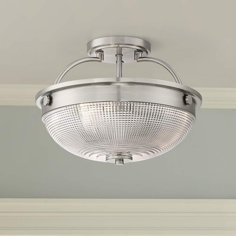 Image 1 Drixley 13 inch Wide Brushed Nickel 3-Light Ceiling Light