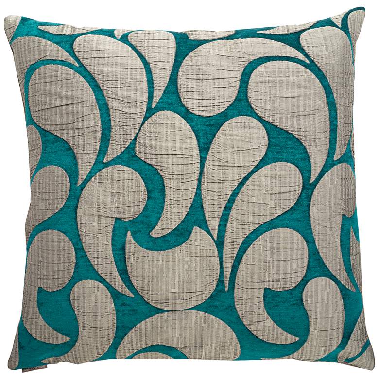 Image 1 Drizzle Peacock 24 inch Square Decorative Throw Pillow