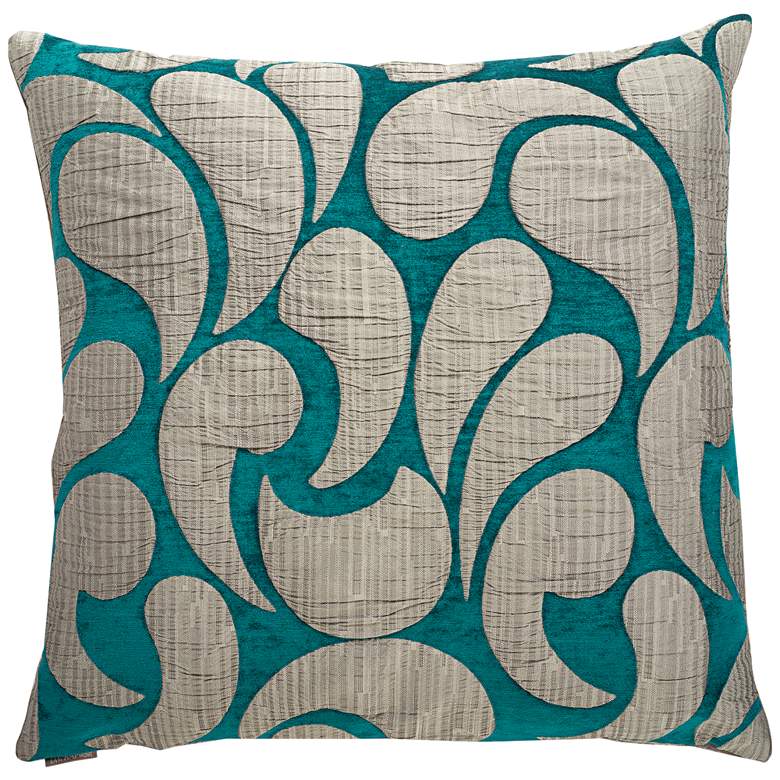 Image 1 Drizzle Peacock 24" Square Decorative Throw Pillow