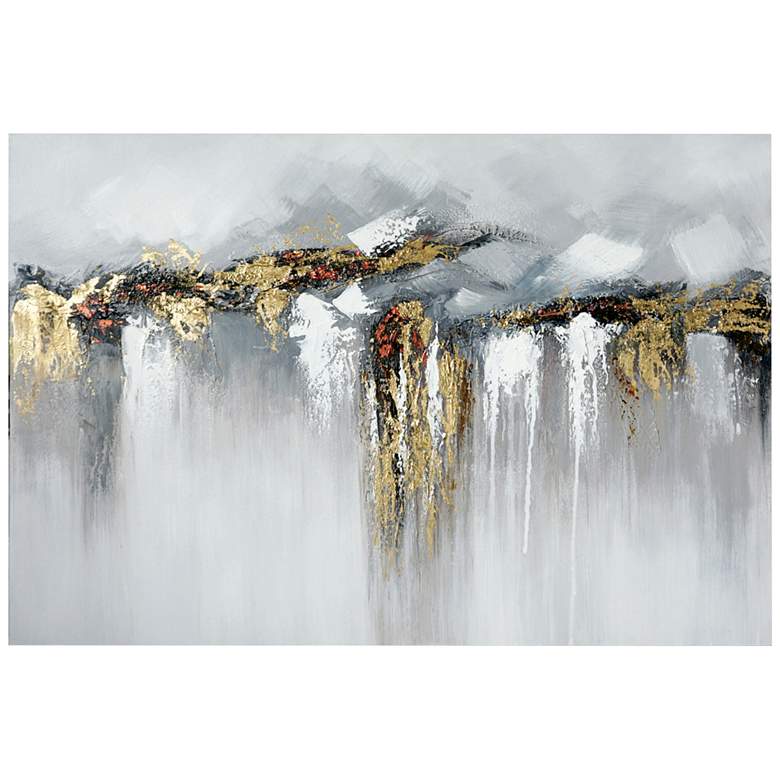 Image 1 Drizzling Tones 47 1/4 inch Wide Canvas Wall Art
