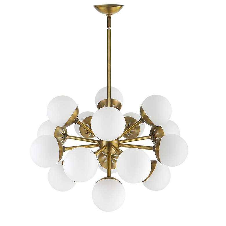 Image 4 Droplet 28" Wide Antique Brass 16-Light Sputnik Chandelier more views